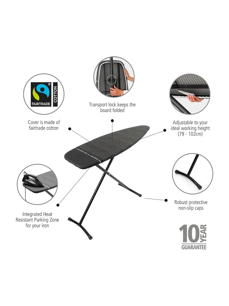 Brabantia Denim Black Ironing Board Size D Heat Resistant Parking Zone - Image 6 of 6