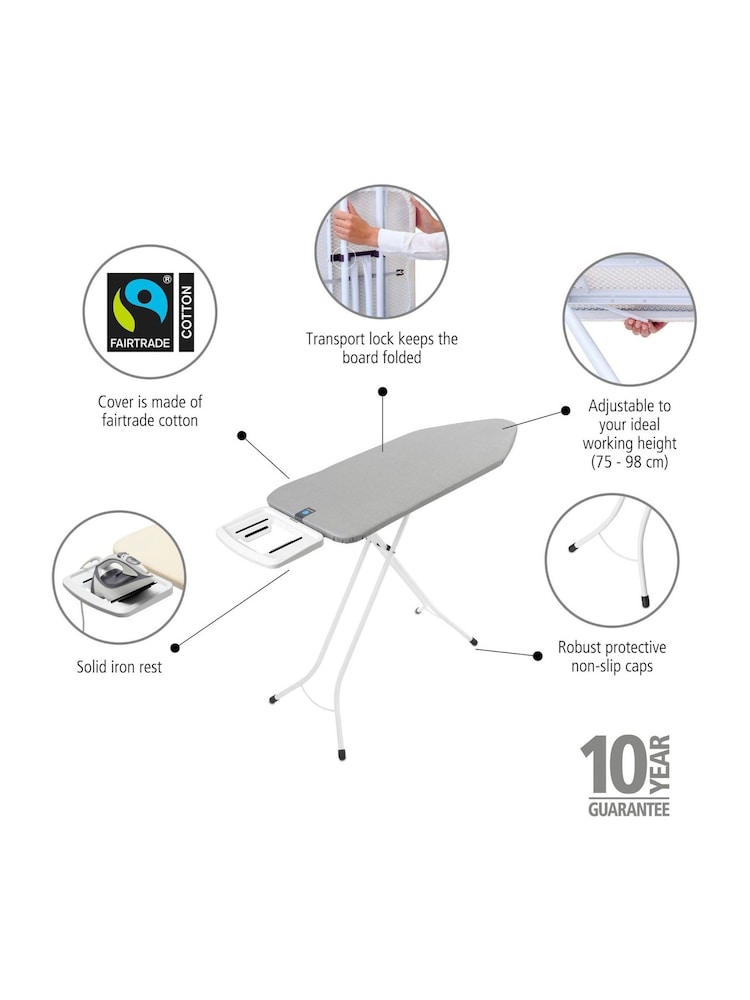 Brabantia Metallised Ironing Board Size C with Solid Steam Iron Rest - Image 5 of 5 Brabantia Metallised Ironing Board Size C with Solid Steam Iron Rest - Image 5 of 5