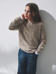 The Set Pink/Brown 2 Pack Cable Knit Jumpers - Image 3 of 10