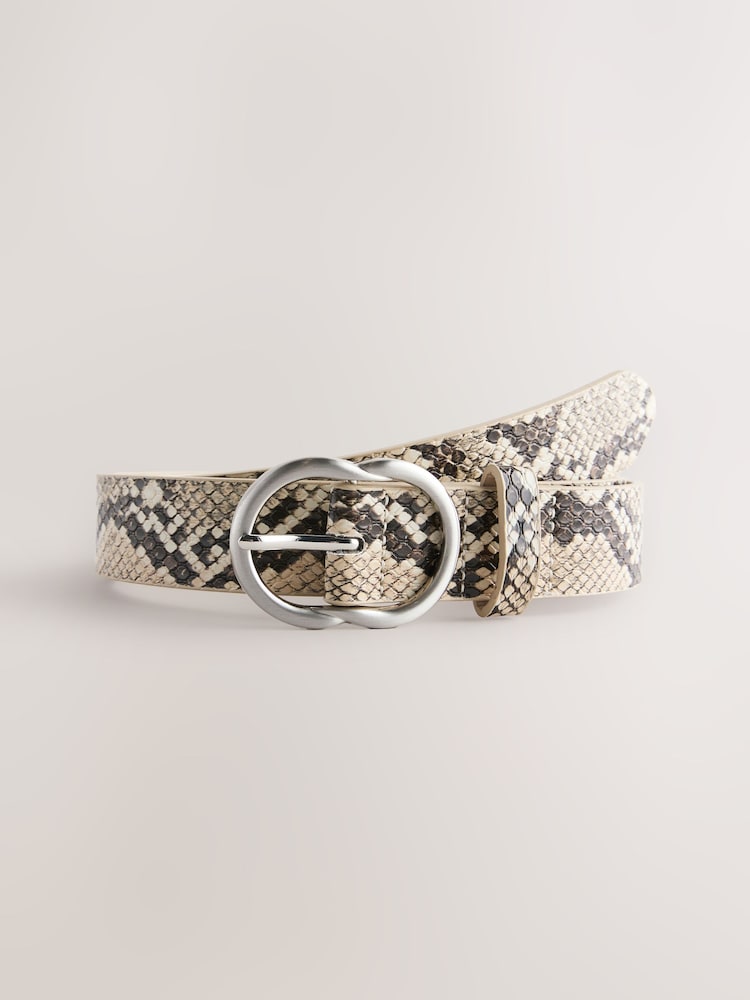 Snake Print Regular PU Belt - Image 1 of 3 Snake Print Regular PU Belt - Image 1 of 3