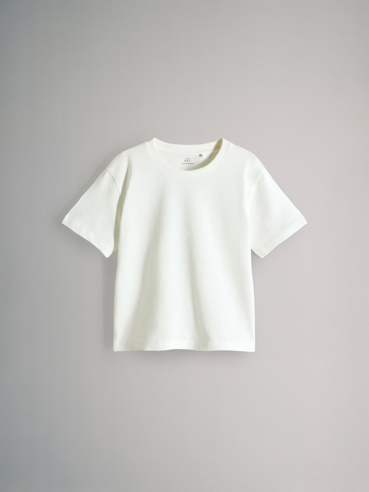 The Set Navy/Stripe/Light Blue/Cream 4 Pack Heavyweight Skater T-Shirts - Image 2 of 7