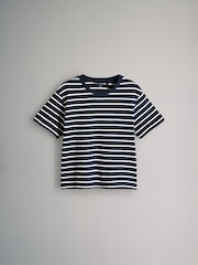 The Set Navy/Stripe/Light Blue/Cream 4 Pack Heavyweight Skater T-Shirts - Image 4 of 7