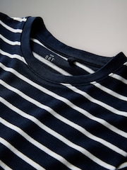 The Set Navy/Stripe/Light Blue/Cream 4 Pack Heavyweight Skater T-Shirts - Image 6 of 7