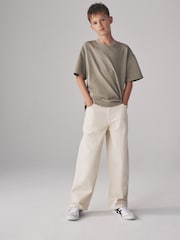 The Set Black/Grey Marl/Light Khaki/White 4 Pack Heavyweight Skater T-Shirts - Image 3 of 12