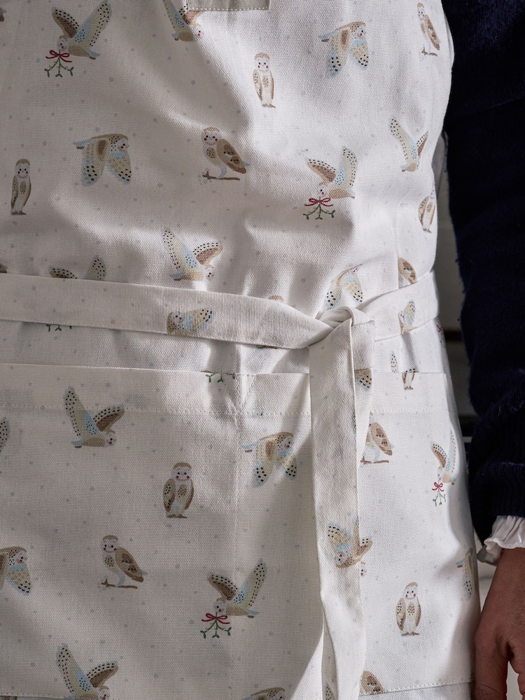 Sophie Allport Off White Snowy Owls Adult Apron - Image 2 of 3 Sophie Allport Off White Snowy Owls Adult Apron - Image 2 of 3