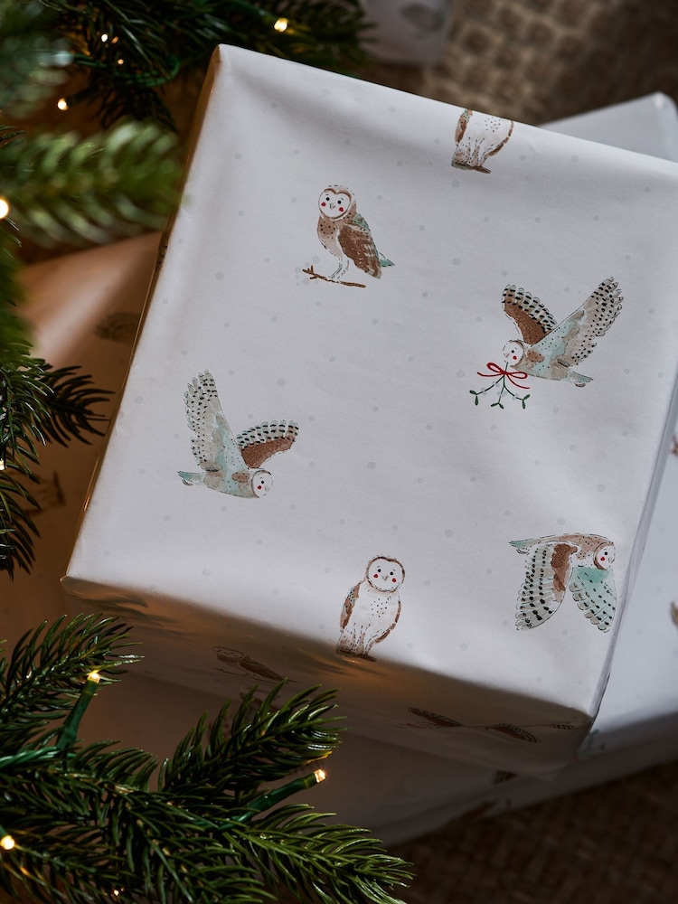 Sophie Allport Snowy Owls Roll Wrap - Image 2 of 4 Sophie Allport Snowy Owls Roll Wrap - Image 2 of 4
