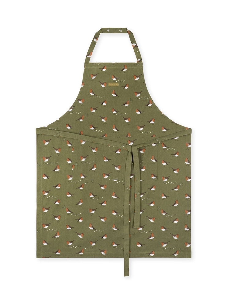 Sophie Allport Forest Green Robin Adult Apron - Image 2 of 2 Sophie Allport Forest Green Robin Adult Apron - Image 2 of 2