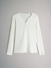 The Set Chocolate Brown/ Pink/Cream 4 Pack Ribbed Henley Long Sleeve T-Shirts - Image 2 of 7