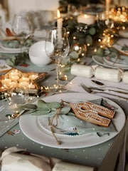 Sophie Allport Set of 2 Teal Blue Home for Christmas Fabric Placemats - Image 1 of 2