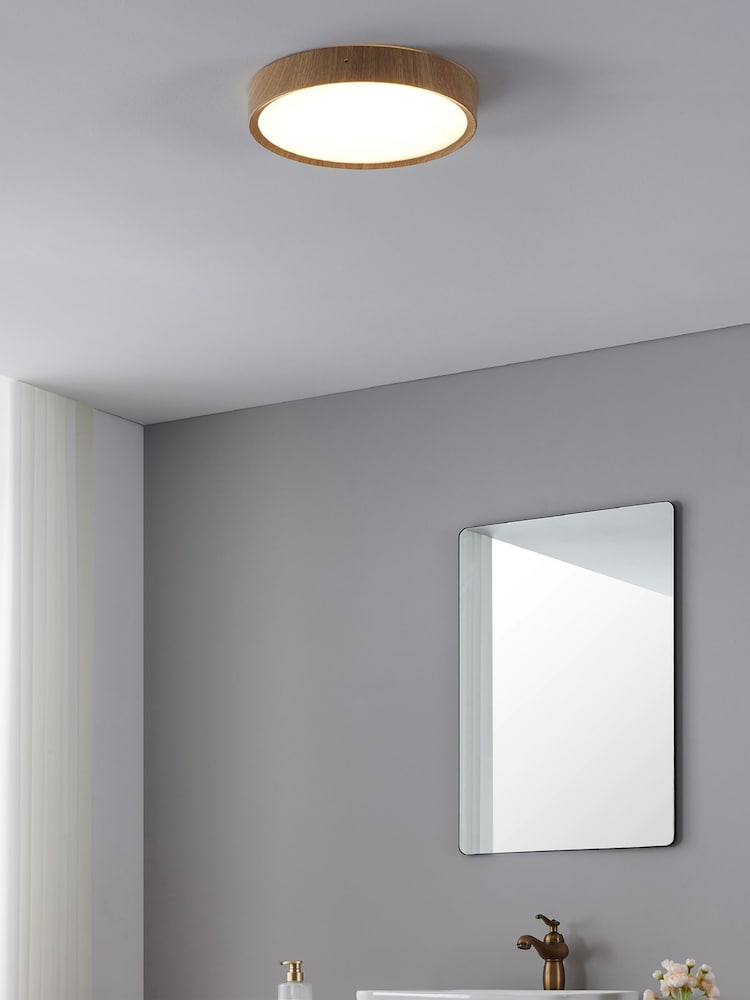 Eglo Musurita Wood and Plastic Diffuser Ceiling Light - Image 1 of 6