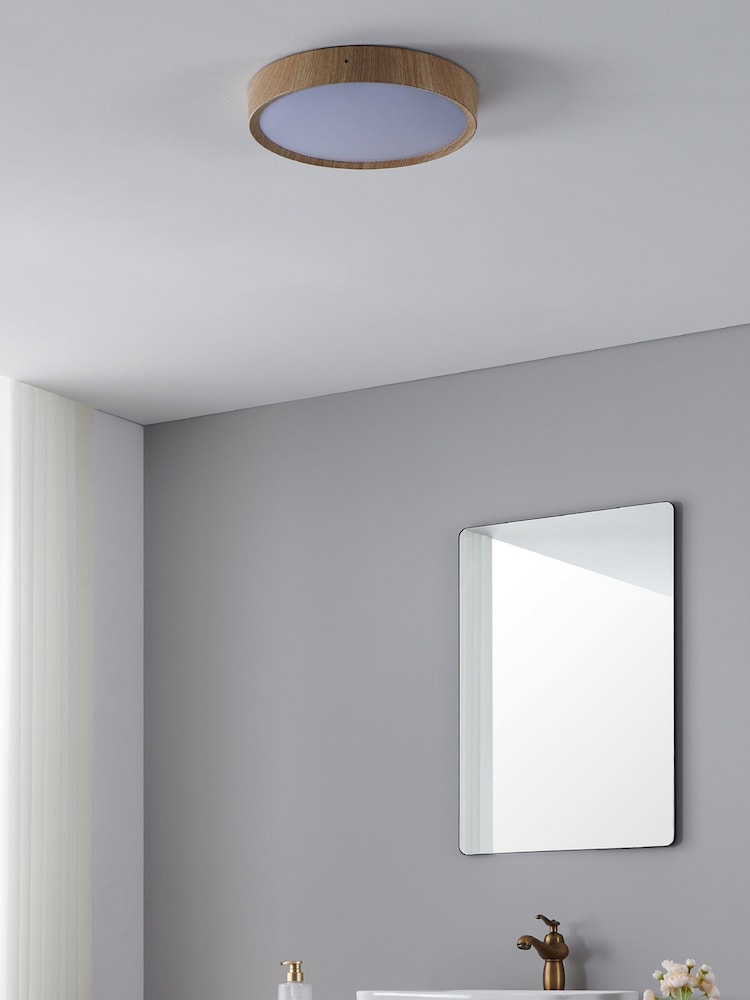 Eglo Musurita Wood and Plastic Diffuser Ceiling Light - Image 2 of 6