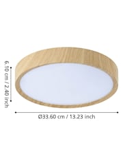 Eglo Musurita Wood and Plastic Diffuser Ceiling Light - Image 5 of 6