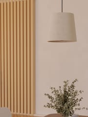 Eglo Black Febres Fabric and Steel Shade Pendant Ceiling Light - Image 2 of 6