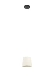 Eglo Black Febres Fabric and Steel Shade Pendant Ceiling Light - Image 3 of 6