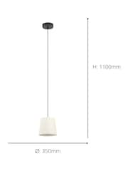 Eglo Black Febres Fabric and Steel Shade Pendant Ceiling Light - Image 5 of 6