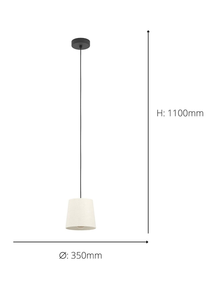 Eglo Febres Fabric and Steel Shade Pendant Ceiling Light - Image 5 of 6