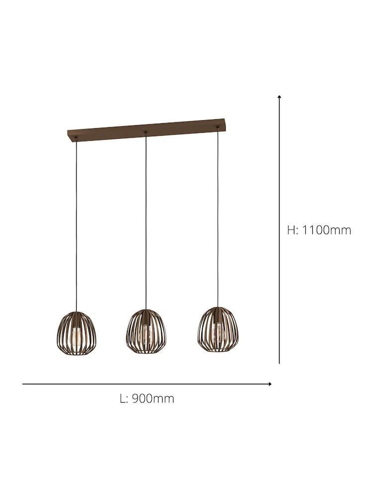 Eglo Espinal Steel Caged Style Contemporary 3 Pendant - Bild 4 von 4