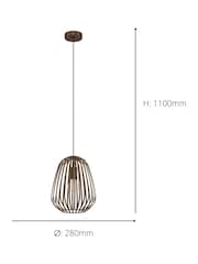 Eglo Brown Espinal Steel Caged Style Contemporary Pendant - Image 4 of 6