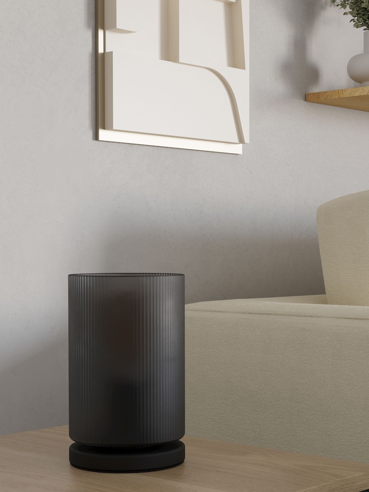 Eglo Black Colomera Glass and Steel Minimalist Table Lamp - Image 2 of 6