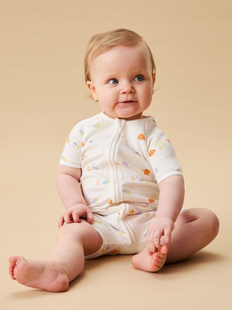 MORI Little Fish 2 Way Zip-Up Romper - Image 1 of 3