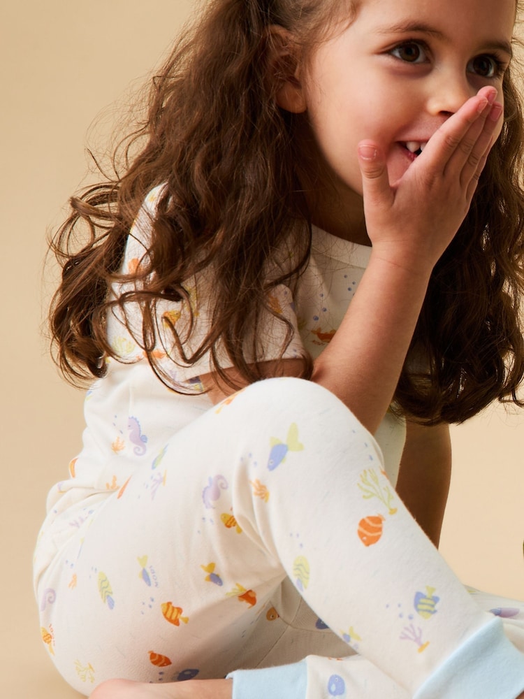 MORI Cream Little Fish Blend Pyjamas Set - Image 1 of 4