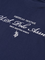 modra - ZDA Polo Assn. Ženska premium grafika 100% bombaž Grown On Sleeve - Slika 7 iz 7