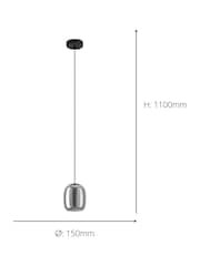 Eglo Black Ciampino Steel and Glass Pendant - Image 4 of 5
