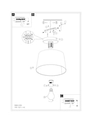 Eglo Black Febres Fabric and Steel Contemporary Ceiling Light - Image 6 of 6