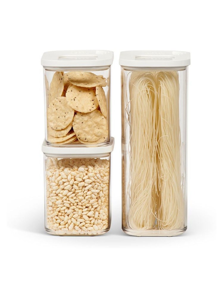 Mepal White Modula Stackable 3 Piece Kitchen Storage Set - Image 1 of 1