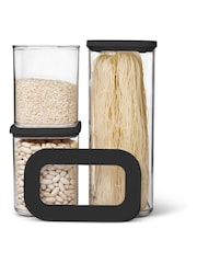 Mepal Black Modula Stackable 3 Piece Kitchen Storage Set - Image 1 of 1