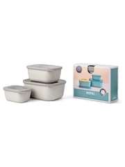 Mepal Nordic White Cirqula Rectangular 3 Piece Food Storage Set - Image 2 of 2