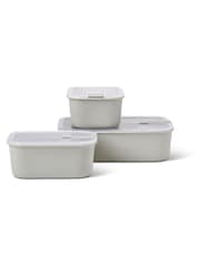 Mepal Nordic White Easyclip 'One Clip' 3 Piece Food Storage Set - Image 1 of 2