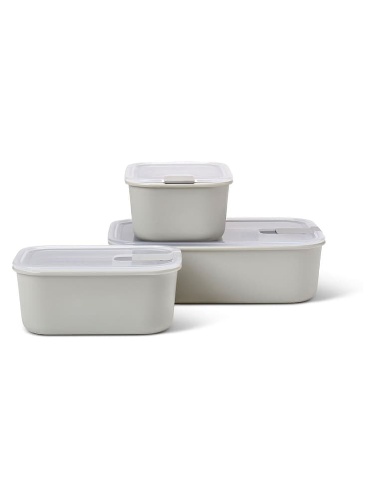 Mepal Nordic White Easyclip 'One Clip' 3 Piece Food Storage Set - Image 1 of 2