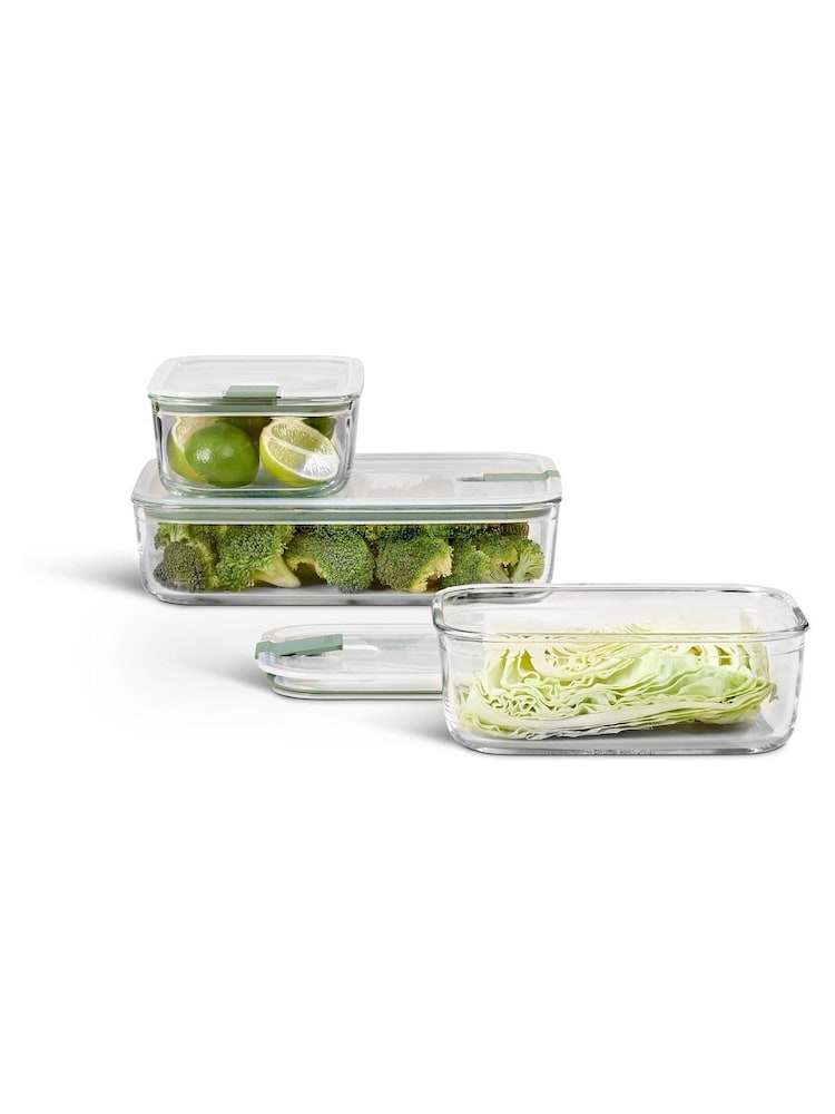Mepal Nordic Sage Easyclip 'One Clip' 3 Piece Glass Food Storage Set - Image 2 of 2