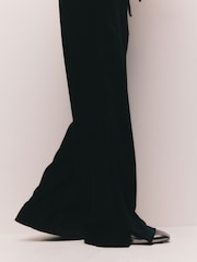 Black Chenille Wide Leg Trousers - Image 5 of 8