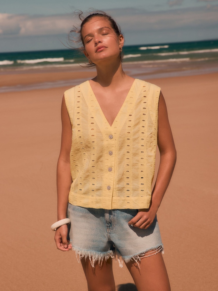 Amarelo - Colete Broderie - Imagem 1 de 7