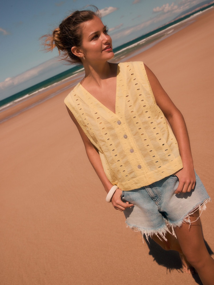 Amarelo - Colete Broderie - Imagem 2 de 7