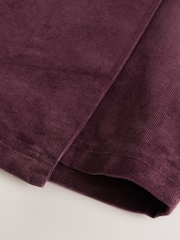 Burgundy Red Corduroy Mini Wrap Skirt - Image 7 of 8