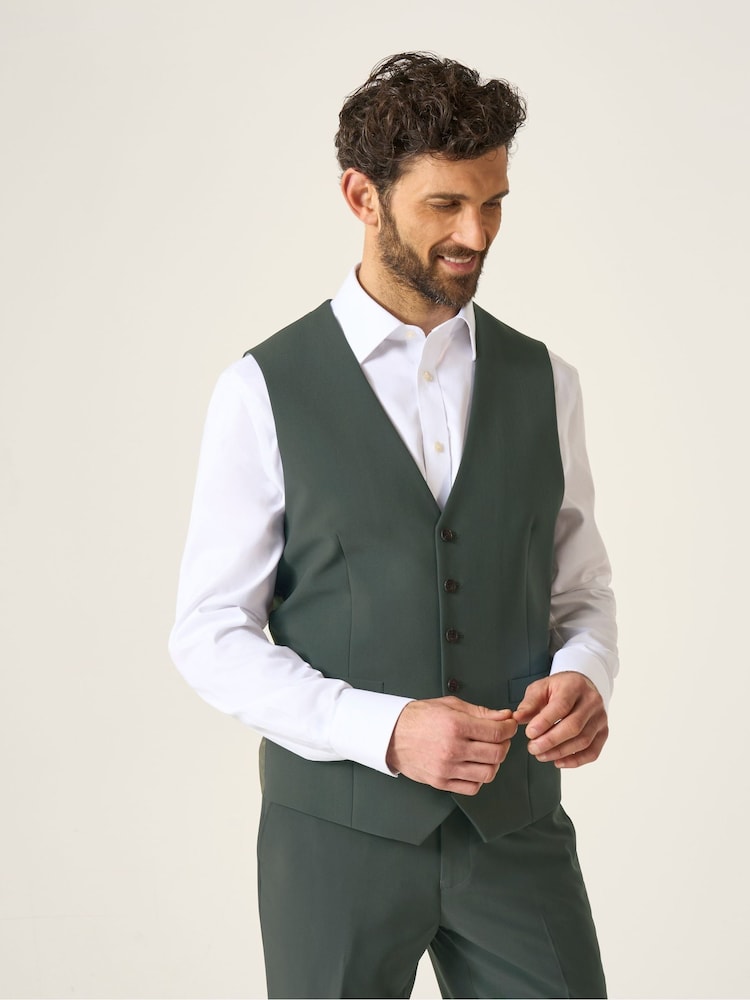 Skopes Green Tailored Fit Beckett Suit Waistcoat - Image 1 of 4