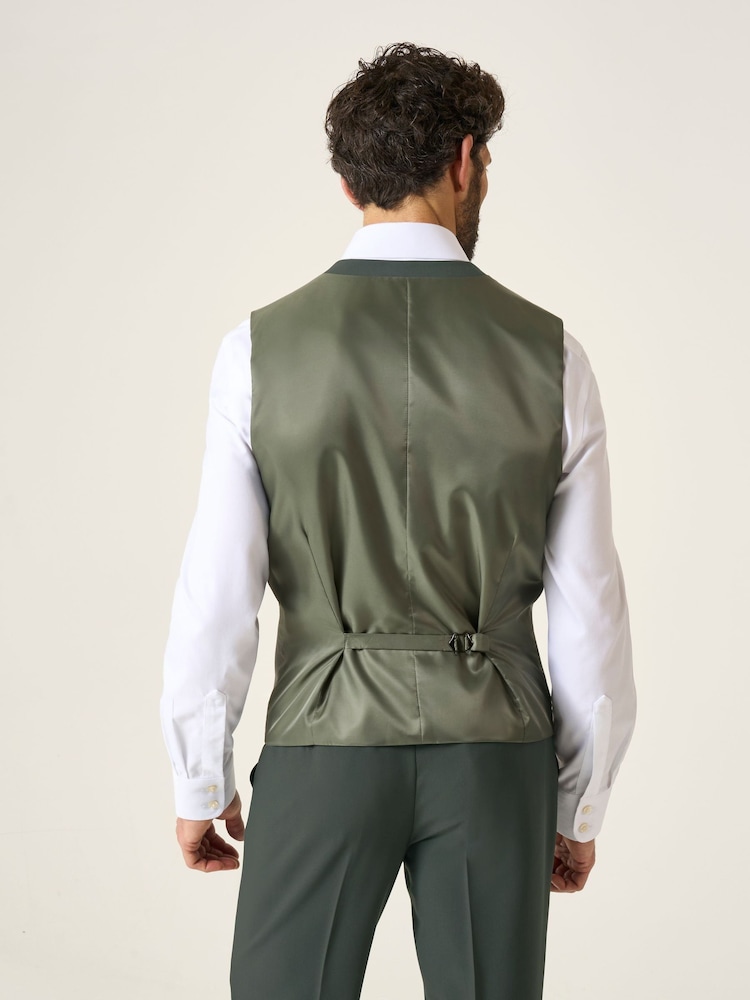 Skopes Green Tailored Fit Beckett Suit Waistcoat - Image 2 of 4