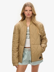 Superdry Brown Oversized Surplus Quilted Liner Jacket - Image 1 of 6