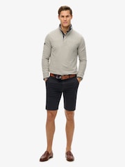 Superdry Grey 100% Cottton Classics Jersey Half Zip Jumper - Image 1 of 5