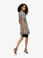 Superdry Black Short Sleeve Printed Mini Wrap Dress - Image 4 of 7
