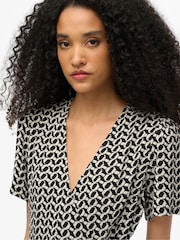 Superdry Black Short Sleeve Printed Mini Wrap Dress - Image 5 of 7