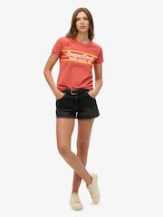 Superdry Orange Venue Outdoors Fitted 100% Cotton T-Shirt - Image 3 of 6