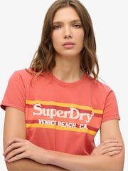 Superdry Orange Venue Outdoors Fitted 100% Cotton T-Shirt - Image 4 of 6
