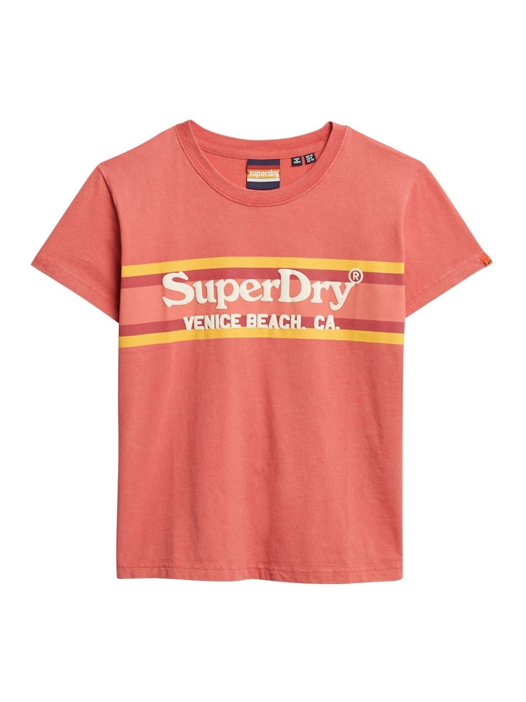 Superdry Orange Venue Outdoors Fitted 100% Cotton T-Shirt - Image 5 of 6