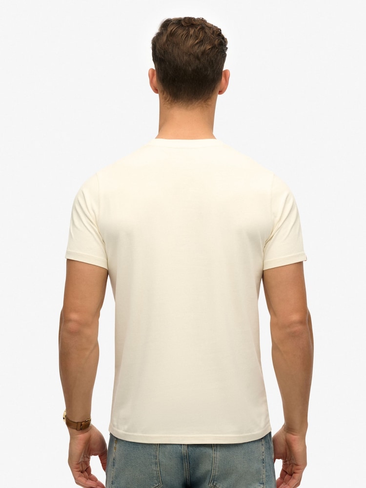 Superdry Cream Lo-fi Outdoor Relaxed 100% Cotton T-Shirt - Image 2 of 4