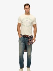 Superdry Cream Lo-fi Outdoor Relaxed 100% Cotton T-Shirt - Image 4 of 4