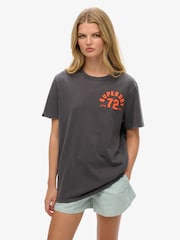 Superdry Grey Oversized 100% Cotton Vintage Athletic Short Sleeve T-Shirt - Image 1 of 6